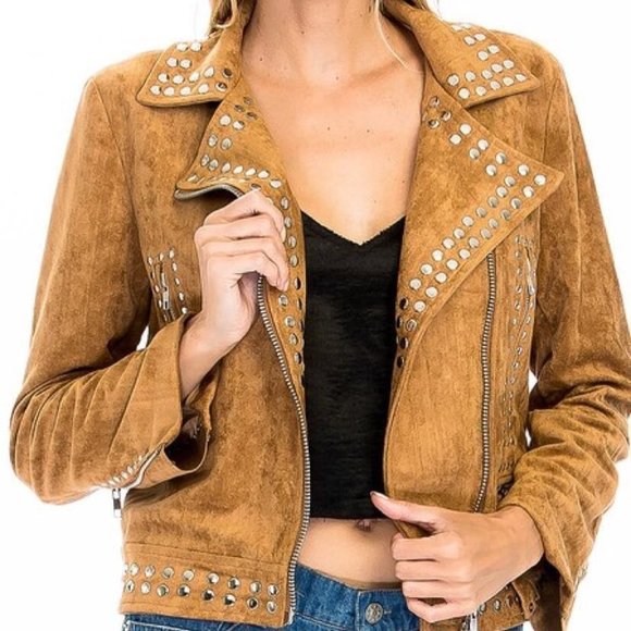 Faux Suede Studded Jacket - Picture 3 of 3